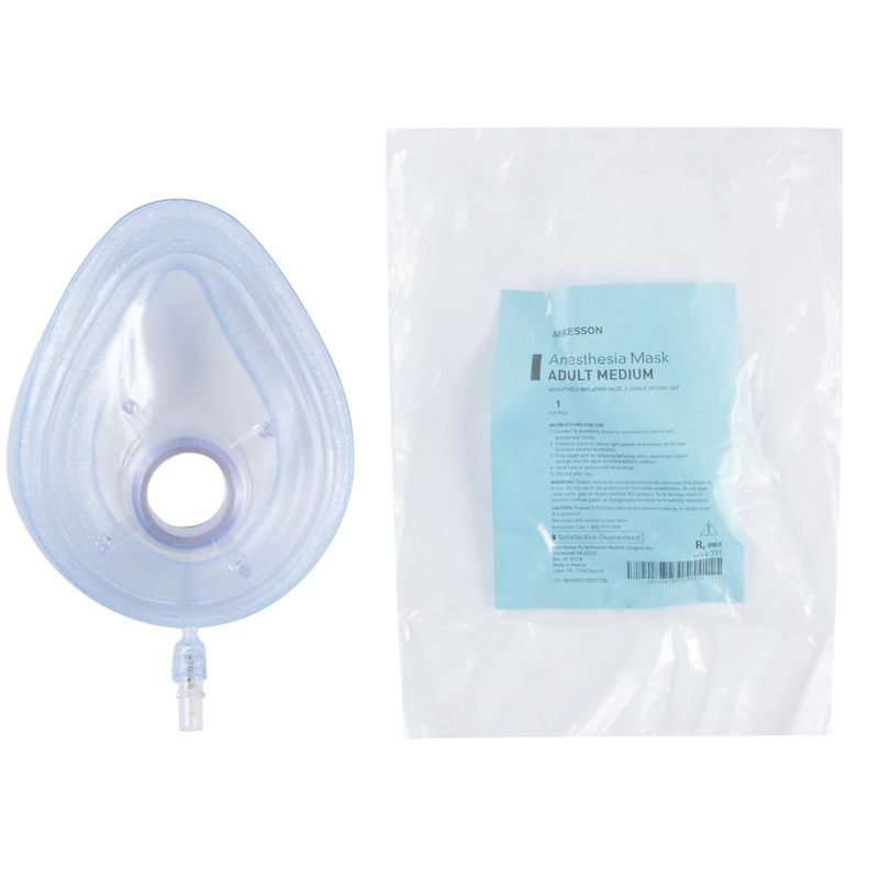McKesson Anesthesia Mask - Adult  Elongated Style Medium Hook Ring 30/Box