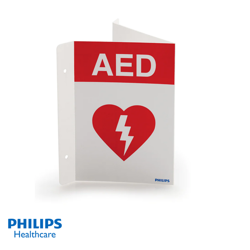 Philips HeartStart AED Wall Sign, RED