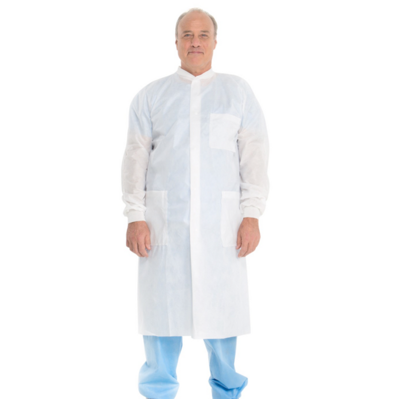 Halyard 10031  Basic Plus Lab Coat Blue 25/Case Size M