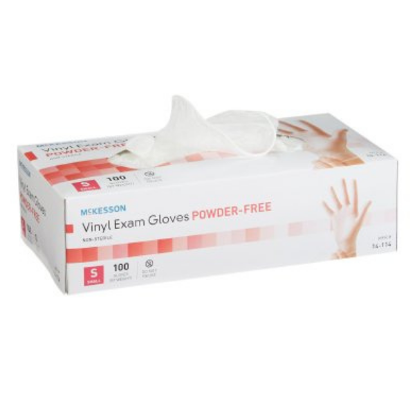 McKesson Vinyl Exam Gloves Powder-Free 100 Gloves/Box | 14-118 / 14-116