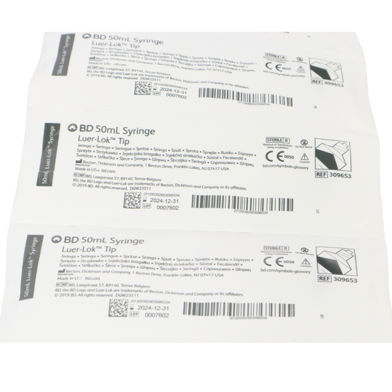 BD 50 mL Syringe Luer-Lok Tip Syringe 40/Box