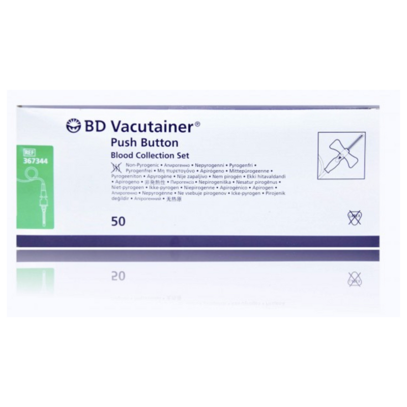 BD Vacutainer® Push Button Blood Collection Set W/Luer 21G X 0.75" X 12" 50/Bx