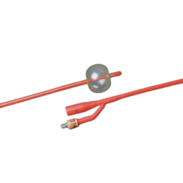 Bardex Lubricath Foley Catheter  2-Way Council Tip 5 cc Balloon 18 Fr. Red Rubber