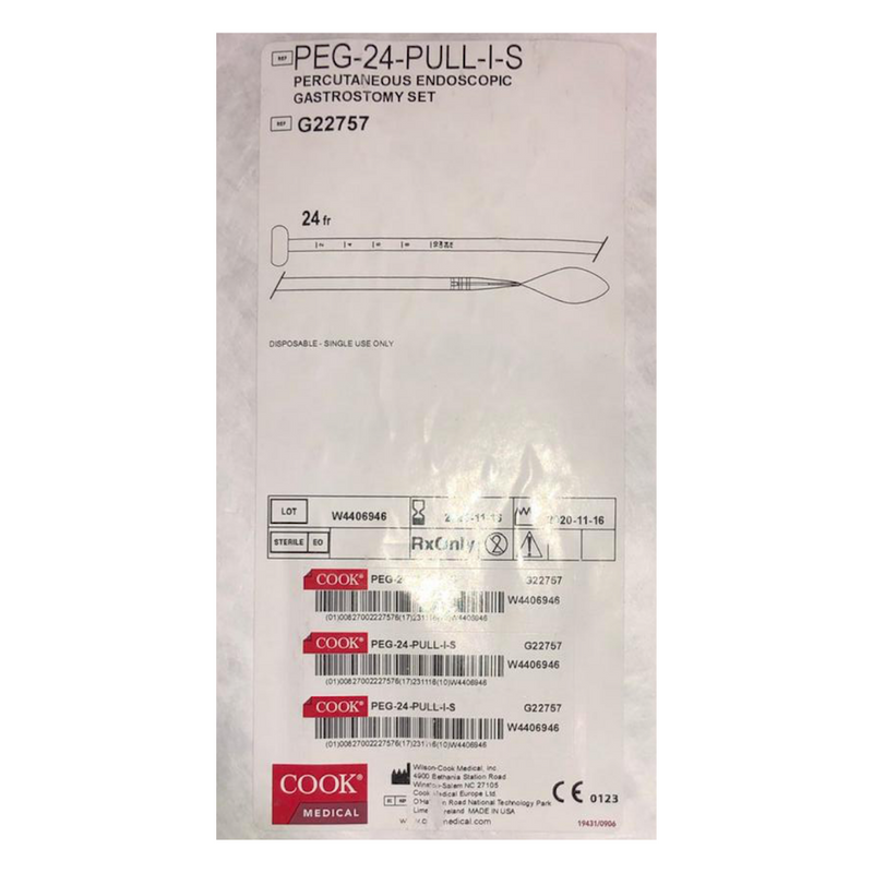 Cook Medical PEG-24-PULL-I-S Percutaneous Endoscopic Gastronomy Set 24 FR
