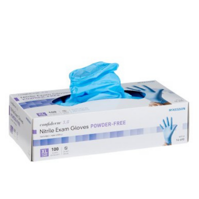 McKesson Confiderm 3.8 Nitrile Exam Gloves Powder-Free | XL | 100 Gloves/Bx