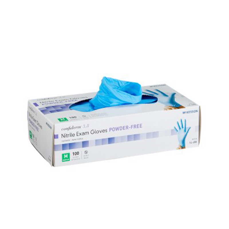 McKesson Confiderm® 3.8 Nitrile Exam Gloves| 100 Gloves/Bx |  Medium 