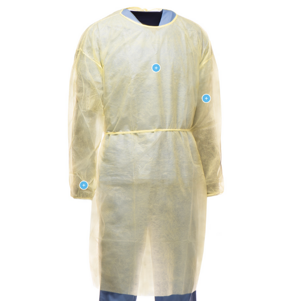 Tronex HealthCare Isolation Gown FluidResistant Spunbond w/ Elastic C