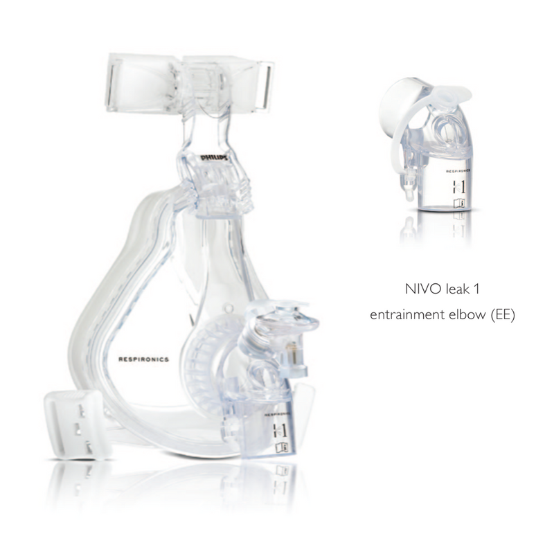 Philips Respironics AF531 Mask with CapStrap headgear and NIVO leak 1 entrainment elbow (EE), MEDIUM