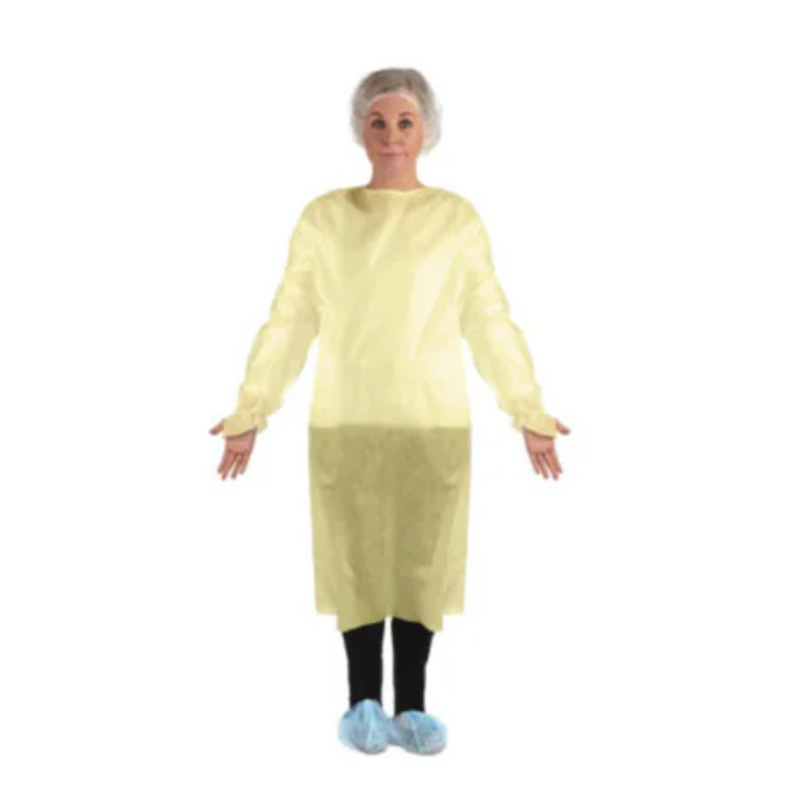 AMD-Medicom Isolation Gown, Distech, M/L, Yellow, 50/Case