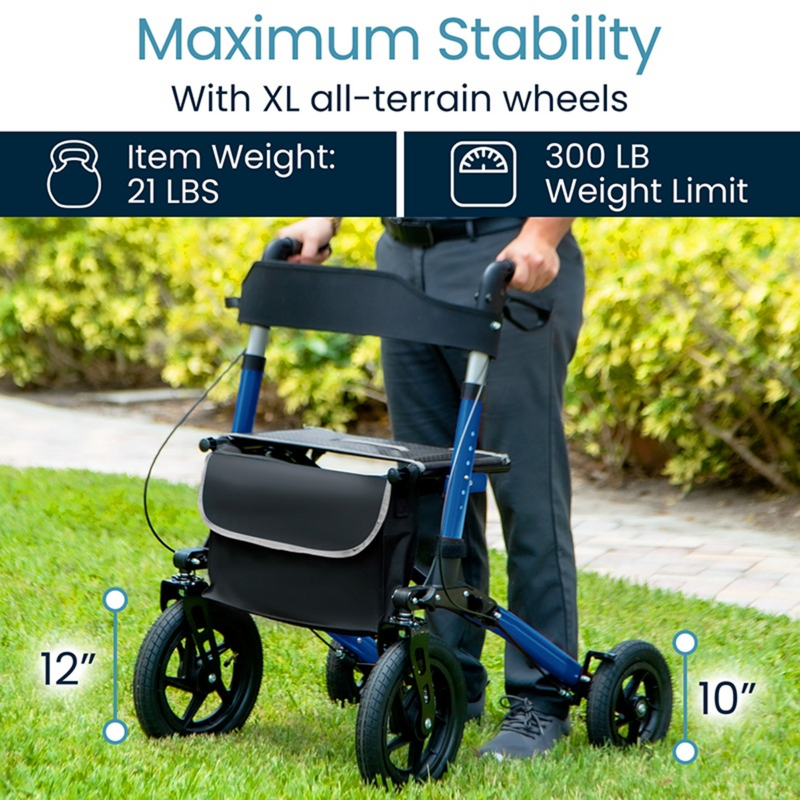All Terrain Rollator Walker Sunstride for Any Surface