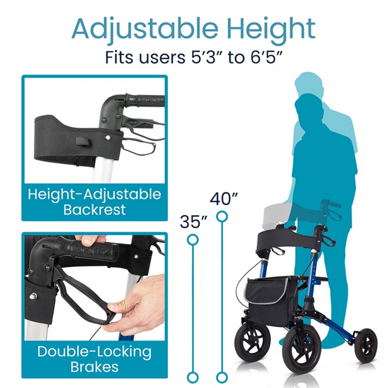 All Terrain Rollator Walker Sunstride for Any Surface