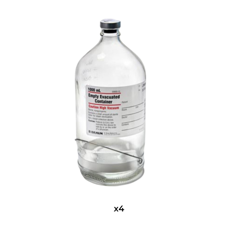 B. Braun Empty Evacuated Container Glass 1000ml - 4/Case