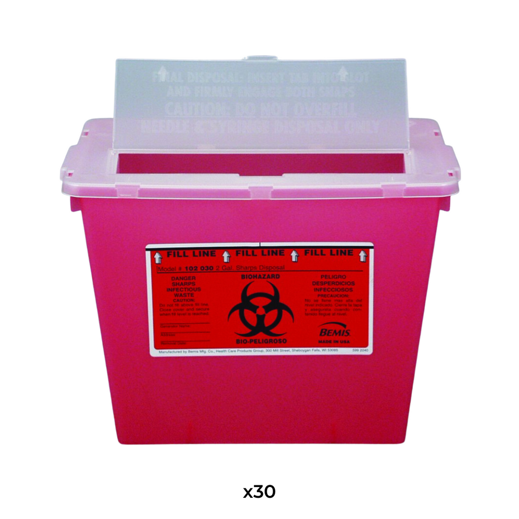 Bemis Red Sharps Container 2 Gallon 30/Bx