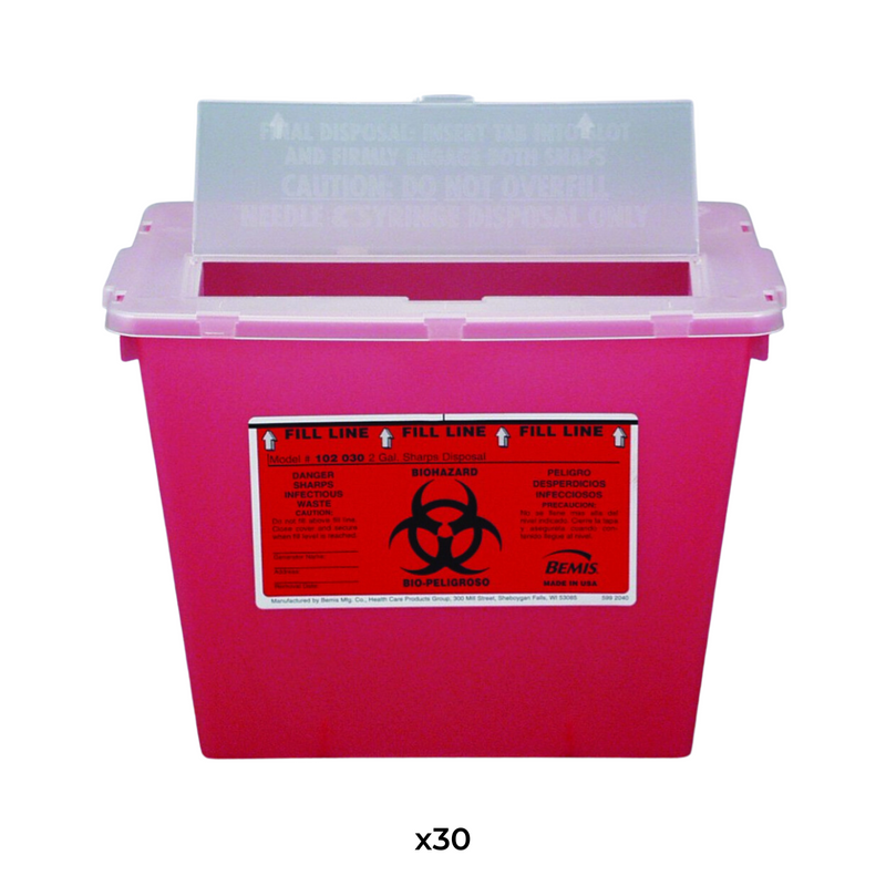 Bemis Red Sharps Container 2 Gallon 30/Bx