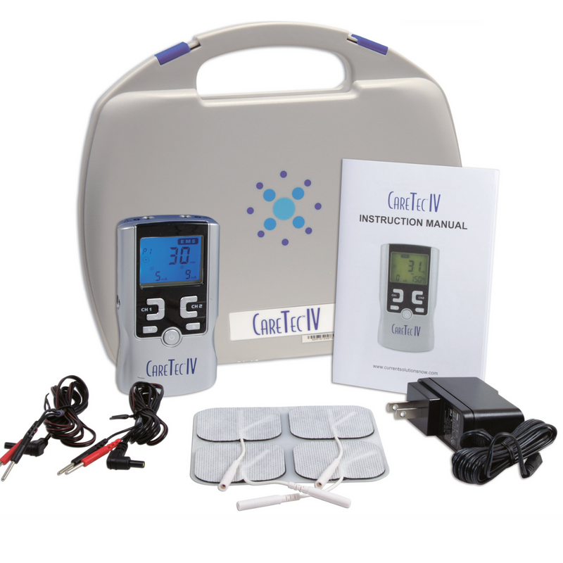 CareTec IV 4-in-1 Combo with TENS, EMS, Interferential, & Russian Stim + Free A/C Adapter Included