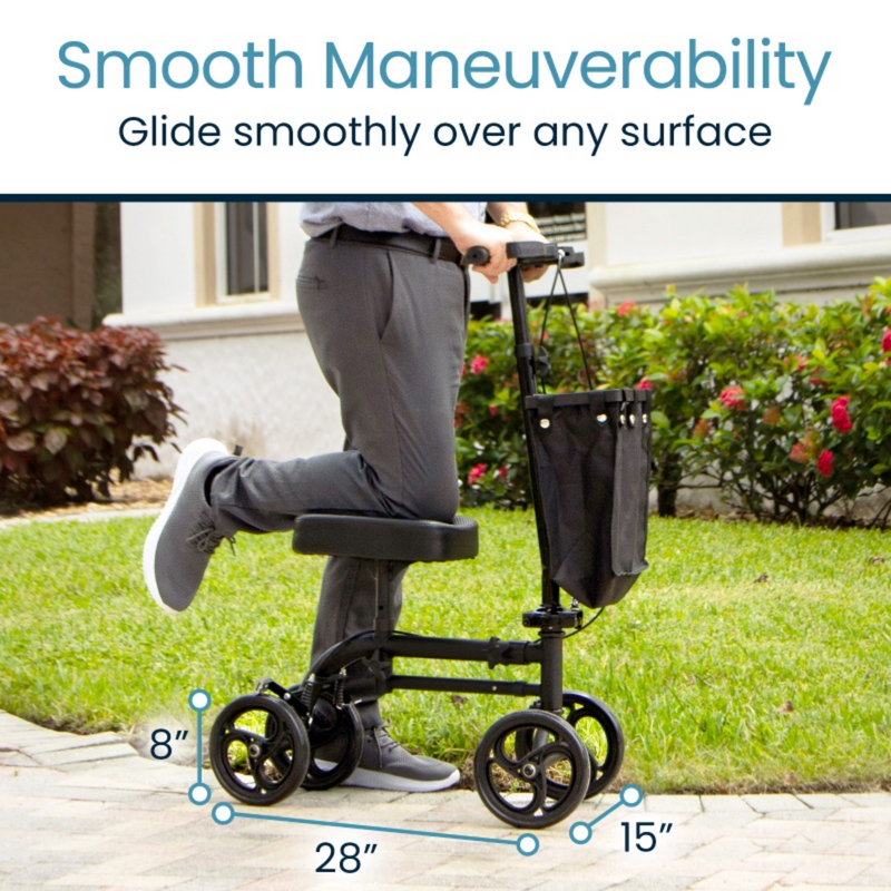 Core Knee Walker with Adjustable Height and Storage Bag