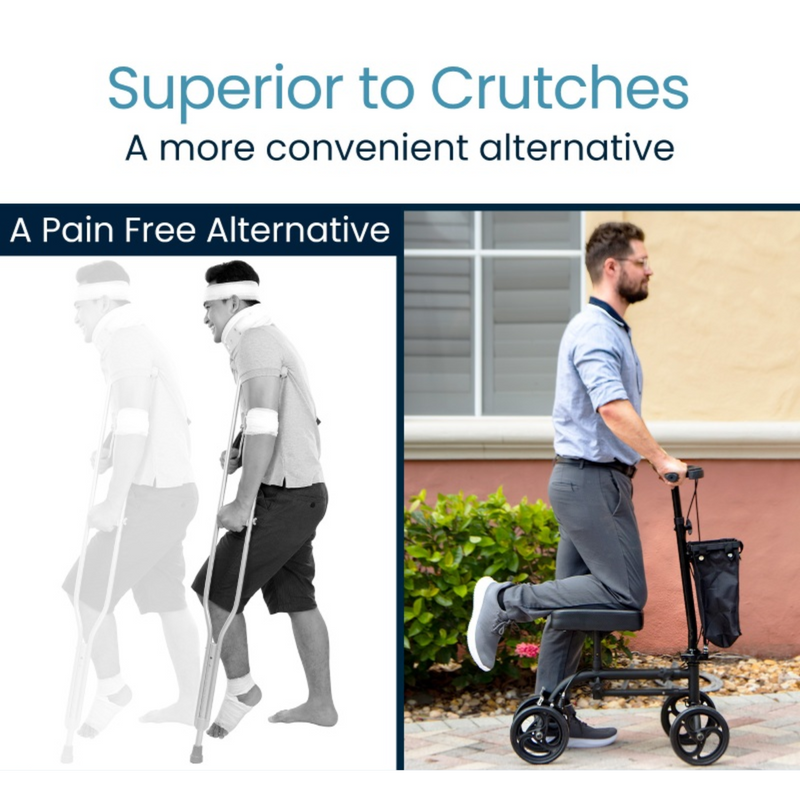 Core Knee Walker with Adjustable Height and Storage Bag