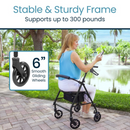 Core Rollator Walker with Seat and Backrest 300 lbs