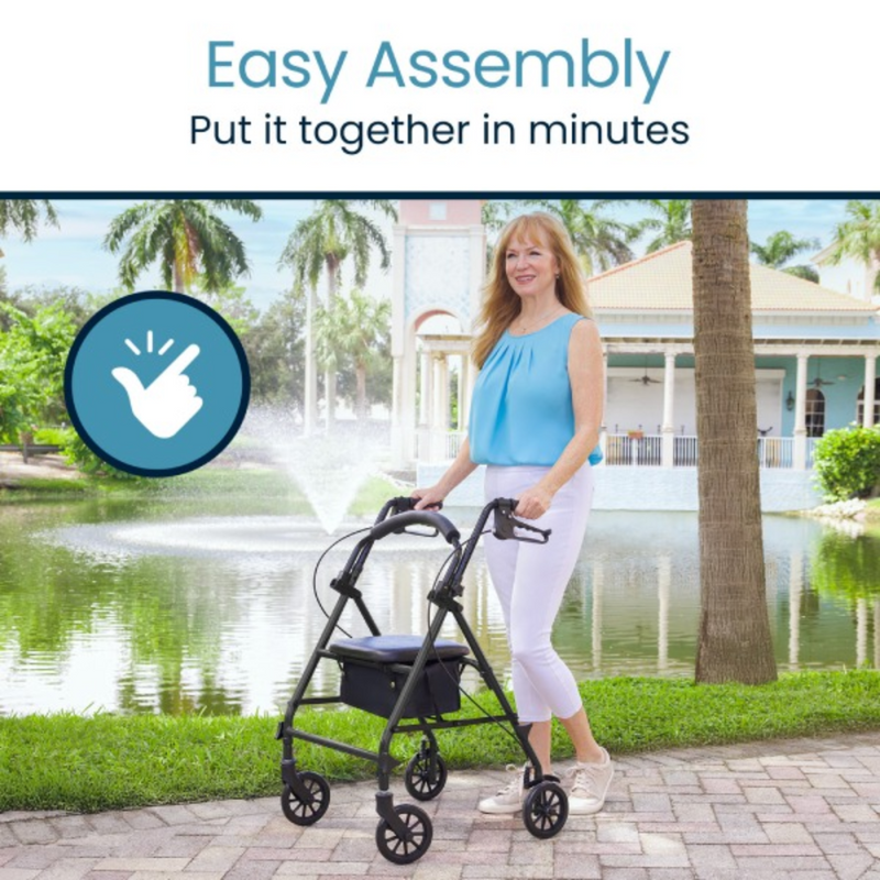 Core Rollator Walker with Seat and Backrest 300 lbs