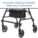 Core Rollator Walker with Seat and Backrest 300 lbs