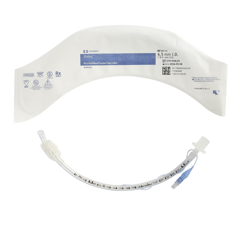 Covidien Cuffed Endotracheal Tube Hi-Lo® Curved 6.5 mm Adult Murphy Eye 10/Bx
