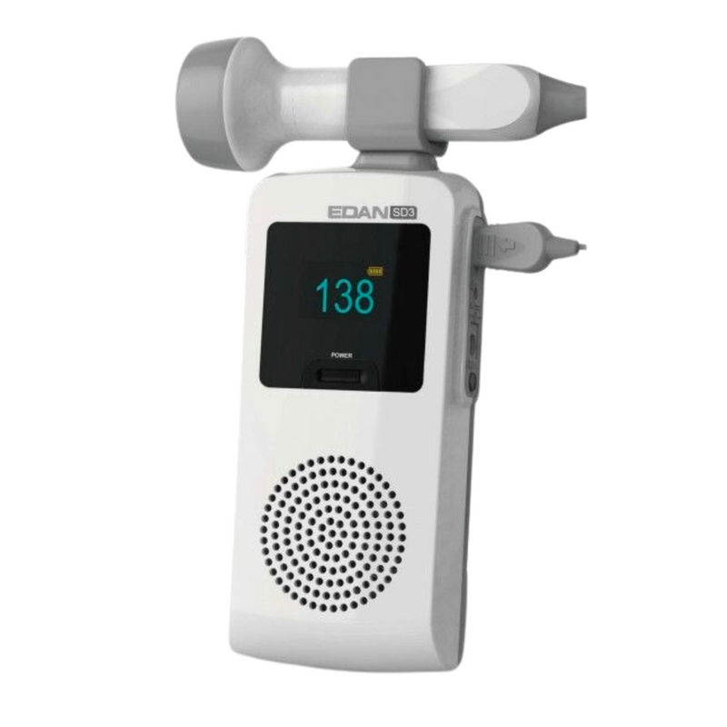 EDAN SD3 Vascular Ultrasonic Pocket Doppler with OLED display. Includes 4 / 5 / 8 MHz vascular probe