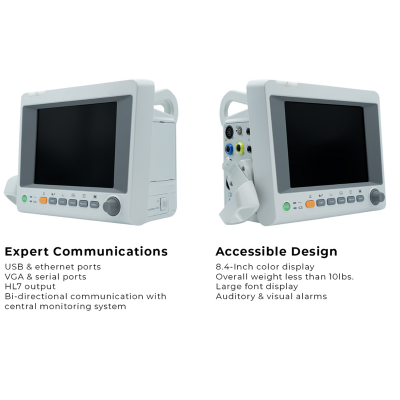 EDAN iM50 Patient Monitor 8.4” Screen Touchscreen 3/5-lead 3/5-lead ECG, RESP, NIBP, Edan SpO2, 2-TEMP, PR, HR