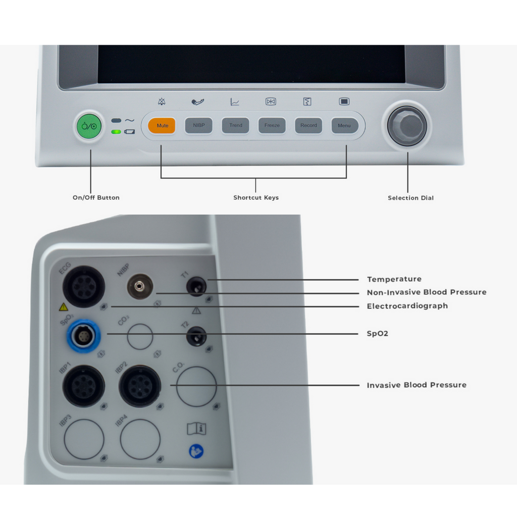 EDAN iM80 Touch-Screen Patient Monitor 15” Screen 3/5-lead ECG, RESP,