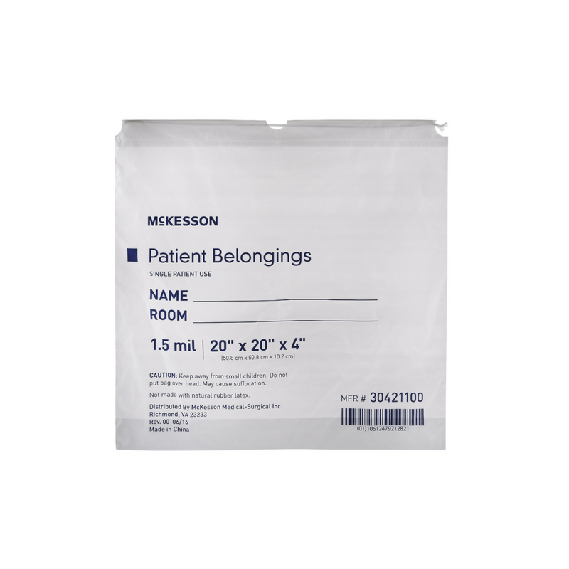 McKesson Patient's Belongings Bags 20 x 20 x 4 inch, White 250/Case