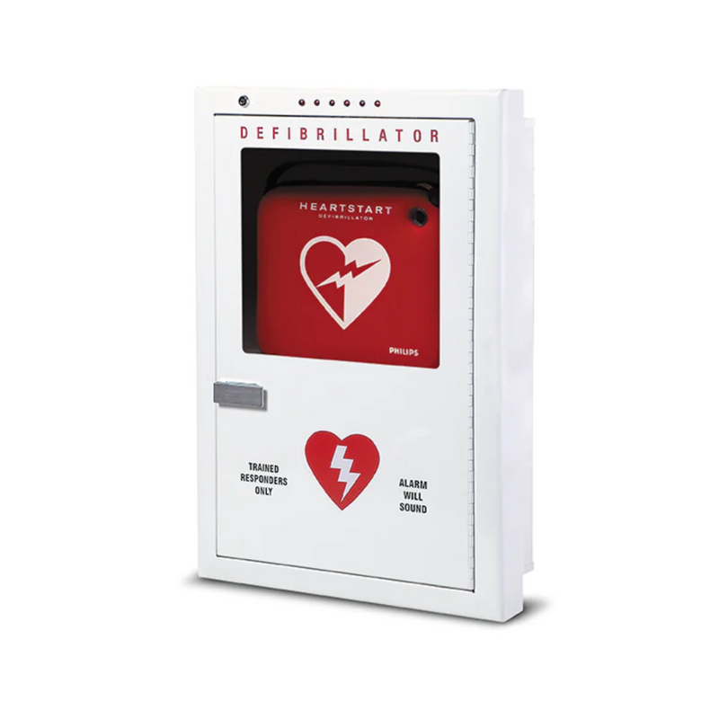 Philips HeartStart Defibrillator Cabinet, Premium, Semi-recessed