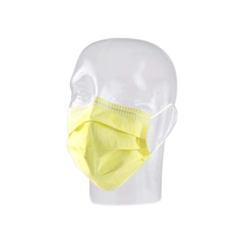 Precept Earloop Procedure Mask / Face Mask Yellow Isolation Face Mask 500/Bx