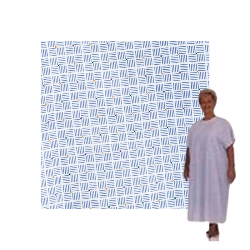 Standard Textile 74GG0430 Patient Exam Gown Large Circuit Blue Print Reusable 24/Case
