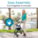 Vive Health Aluminum Lightweight Rollator Walker w/Seat