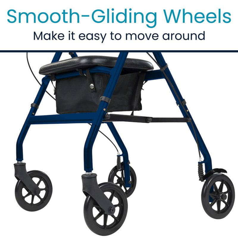 Vive Health Aluminum Lightweight Rollator Walker w/Seat