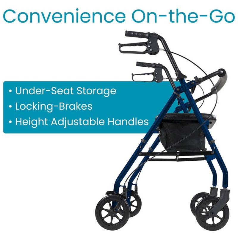 Vive Health Aluminum Lightweight Rollator Walker w/Seat