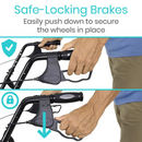 Vive Health Bariatric Rollator Walker with Seat and Backrest 500lbs Capacity