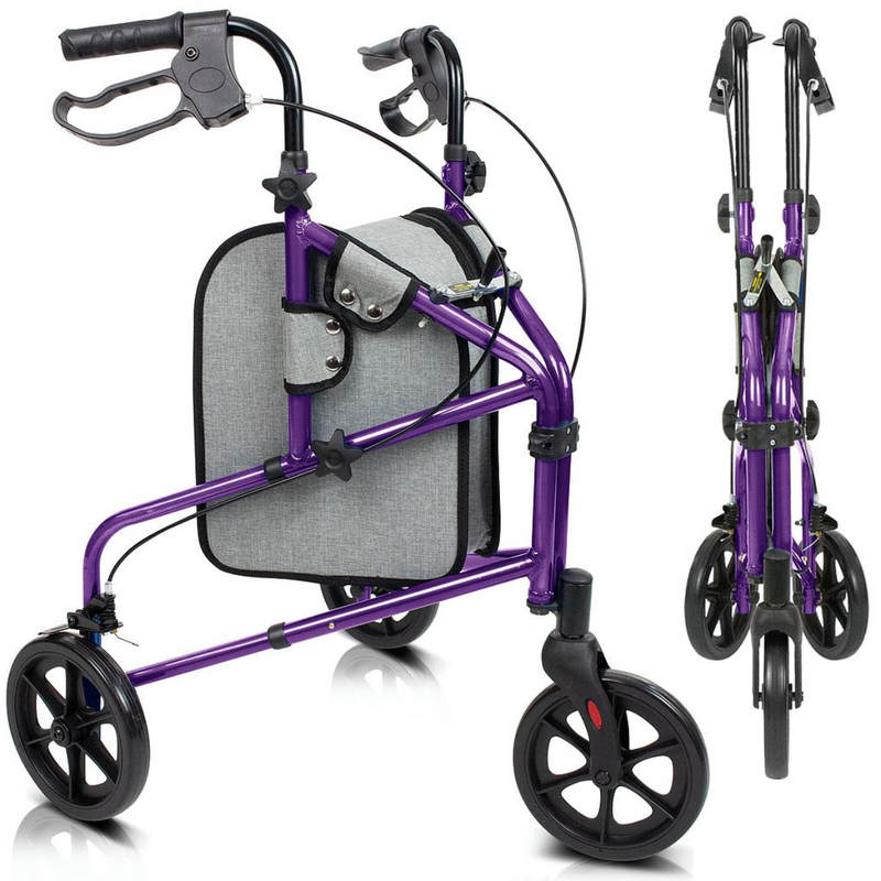 Vive Health Three-Wheel Rollator Walker Tri-Rollator 250lbs Capacity