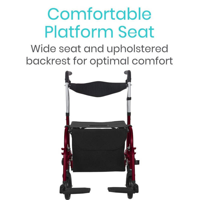 Vive Health Wheelchair Rollator Walker 300Lbs Capacity