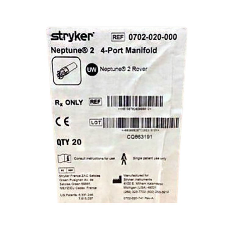 Stryker 0702-020-000 Neptune 2 4-Port Manifold, 20/Bx