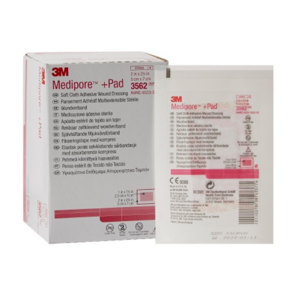 3M™ Medipore™ +Pad Soft Cloth Adhesive Wound Dressings 2in x 2 3/4 in 50/Box