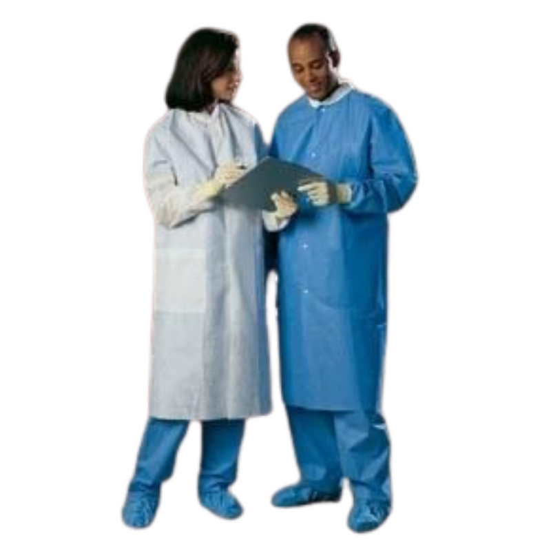 Halyard 10031  Basic Plus Lab Coat Blue 25/Case Size M