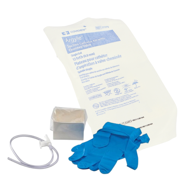 Covidien Argyle Suction Catheter Kit with Chimney Valve 12 FR 50 Units/Box