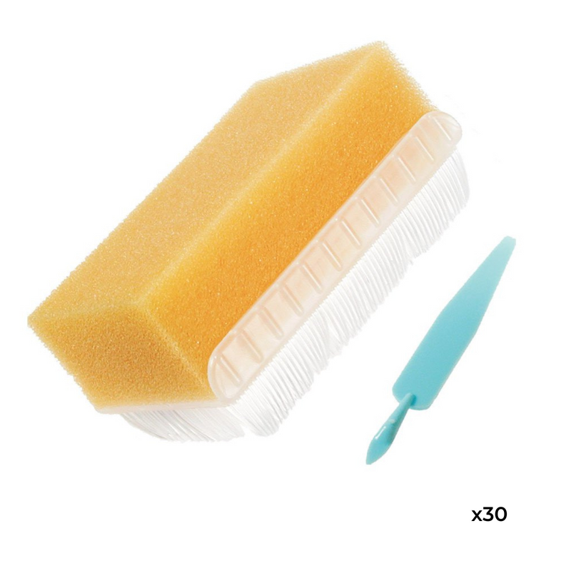 BD 371603 E-Z Scrub 160 Scrub Brushes/ Sponge W Nail Cleaner 30/Bx