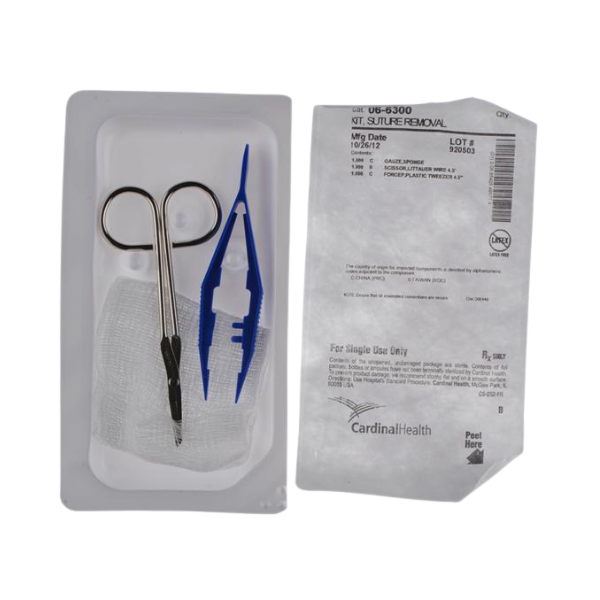 Cardinal Health Kit Suture Removal With Gauze/Scissors/Forceps - 8/Box