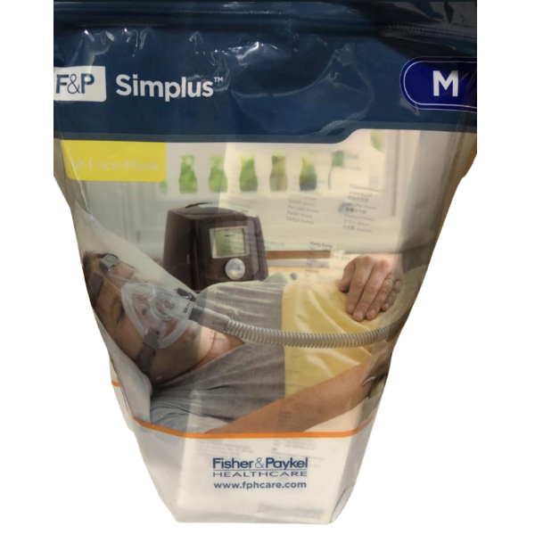 F&P Simplus Full Face Mask - Medium for CPAP or Bi-Level Ventilation (Single Unit)