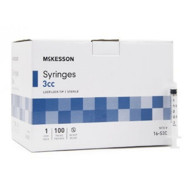 McKesson 16-S3C Syringe 3cc Luer Lock Tip / Sterile 100/Bx