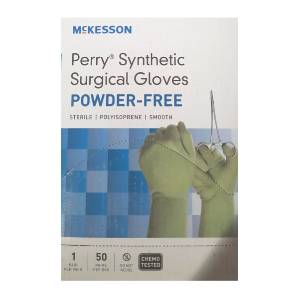 McKesson 20-2075N Perry Synthetic Surgical Gloves 7.5 Powder-Free 50 Pairs/Box