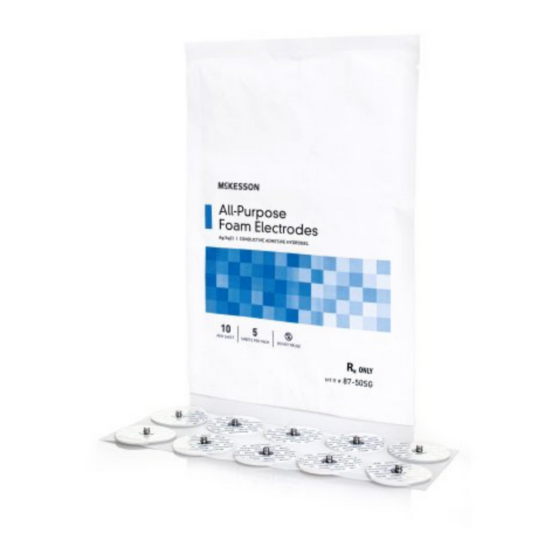McKesson All-Purpose Foam Electrodes ECG Snap Electrode Non-Radiolucent 50/Pack