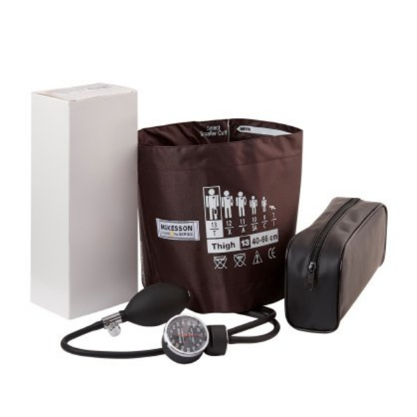 McKesson Thigh Aneroid Sphygmomanometer with Cuff LUMEON 2-Tubes Pocket Size Adult Large Cuff