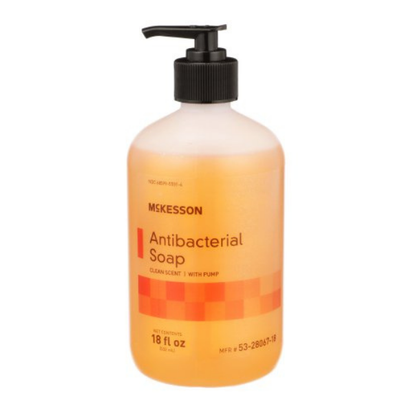 McKesson Antibacterial Liquid Soap 18 Oz Pump Bottle Clean Scent